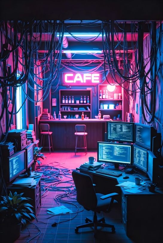 赛博朋克咖啡店